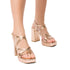 Sandali oro rosa da donna con tacco a blocco 10 cm e cinturini incrociati Swish Jeans, Donna, SKU w042000948, Immagine 0